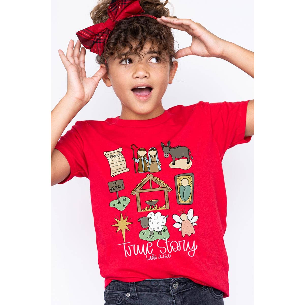 KIDS GRAPHIC TEE TRUE STORY,NATIVITY,JESUS,CHRISTMAS