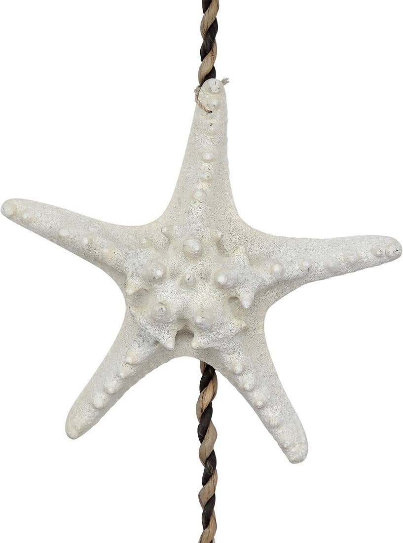 Five White Knobby Starfish Strand 48"