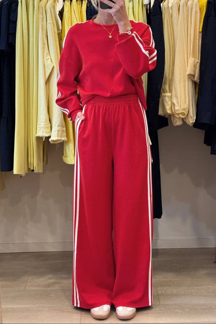 Varsity Stripe Pullover and Sweatpants Set