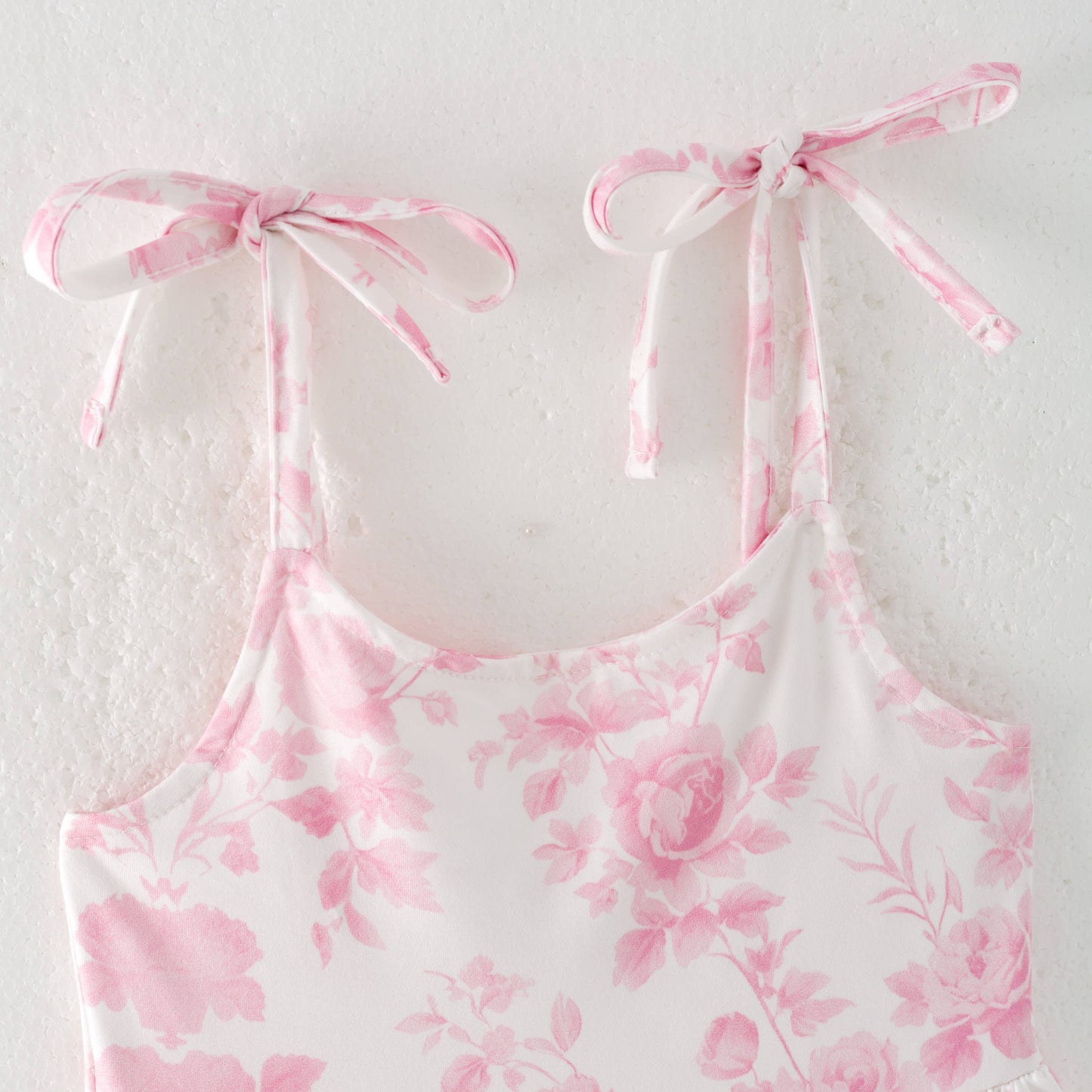 Girls Summer Pink Floral Patchwork Slip Dress