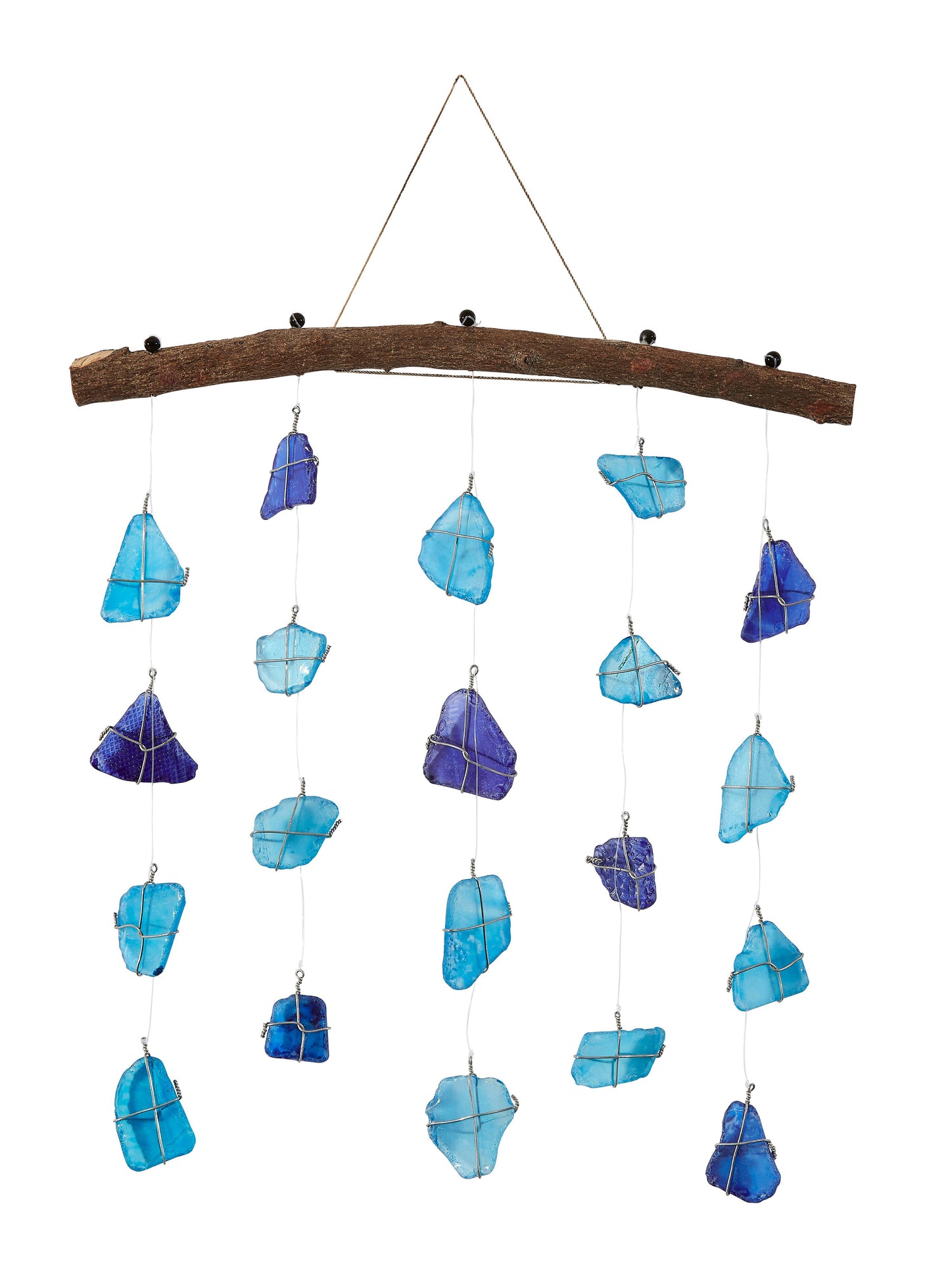 Bluish Sea Glass Wall Hanger 12x12"