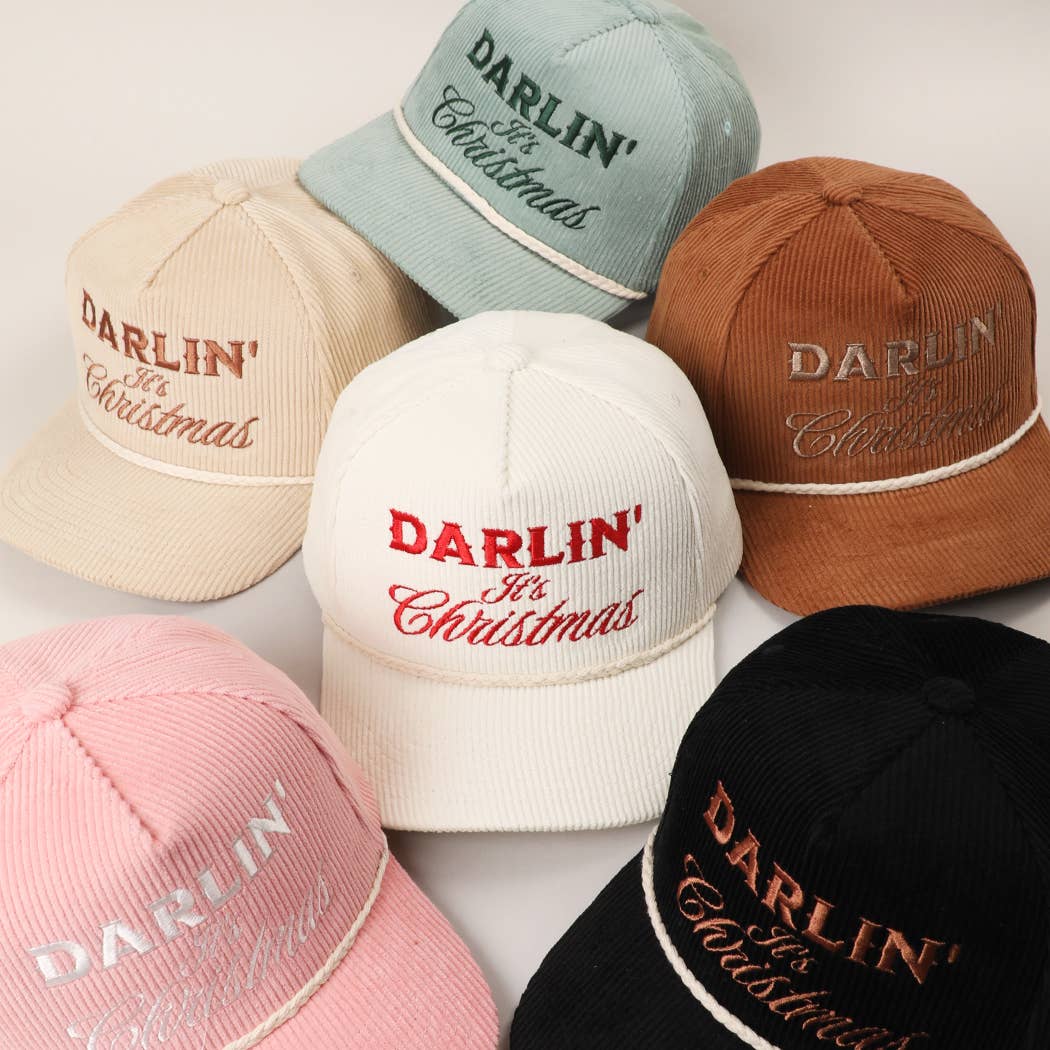 DARLIN' IT'S CHRISTMAS Corduroy Rope Trucker Hat