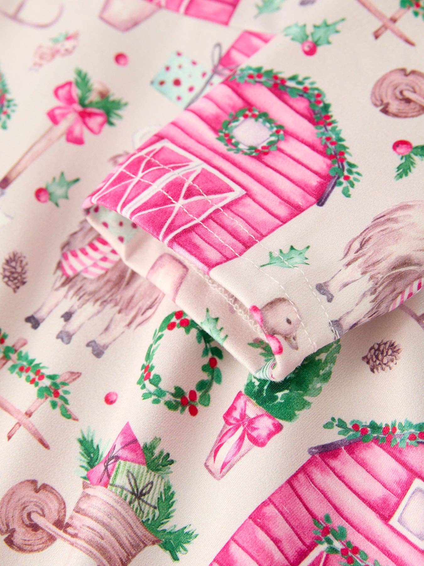 Pink Farmhouse Theme Toddler Girl Dress: Christmas Spirit Outfit