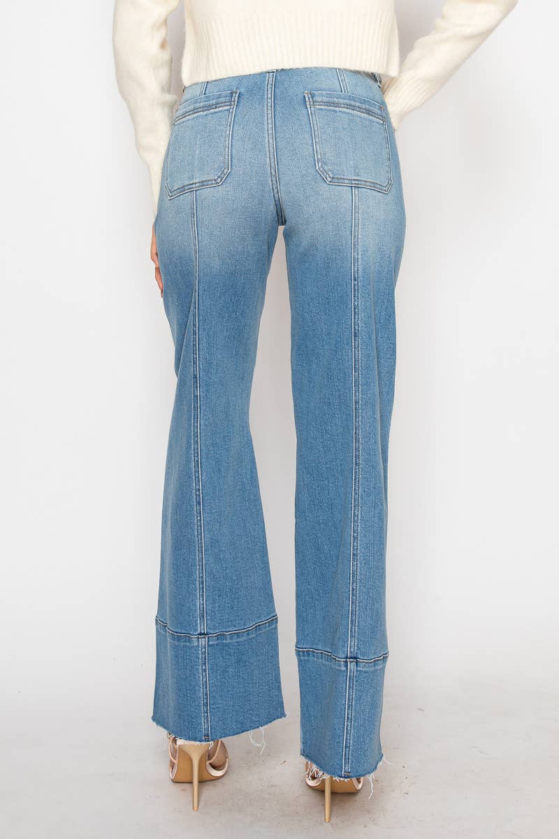 ECO FRIENDLY FABRIC TUMMY CONTROL PALAZZO JEANS