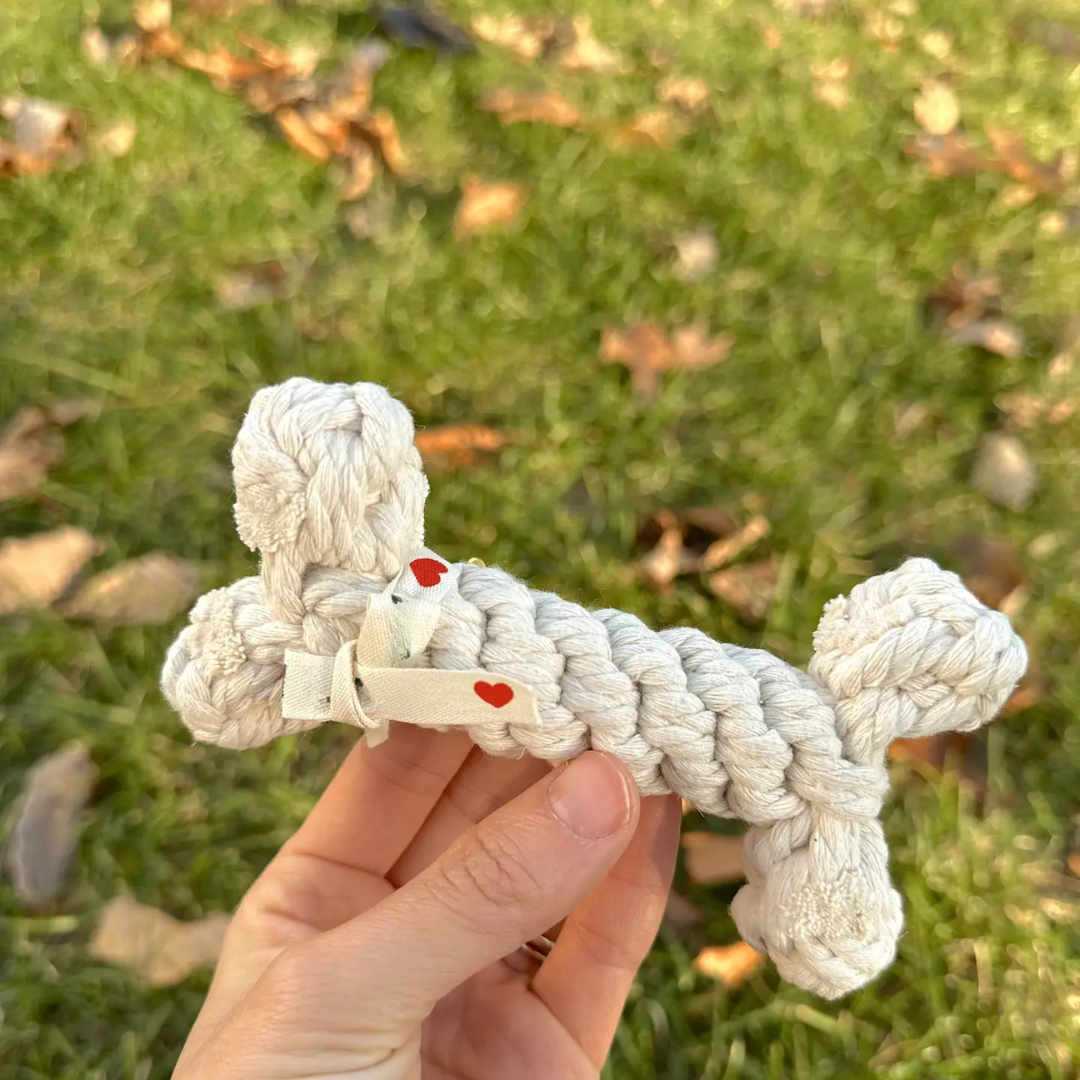 The Little Love White Rope Bone Toy｜Handcraft | Eco-Friendly