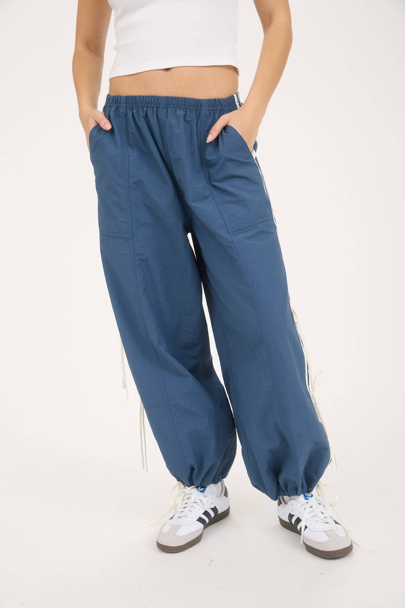 SIDE STRIPE TIE STRAP TRACK JOGGERS