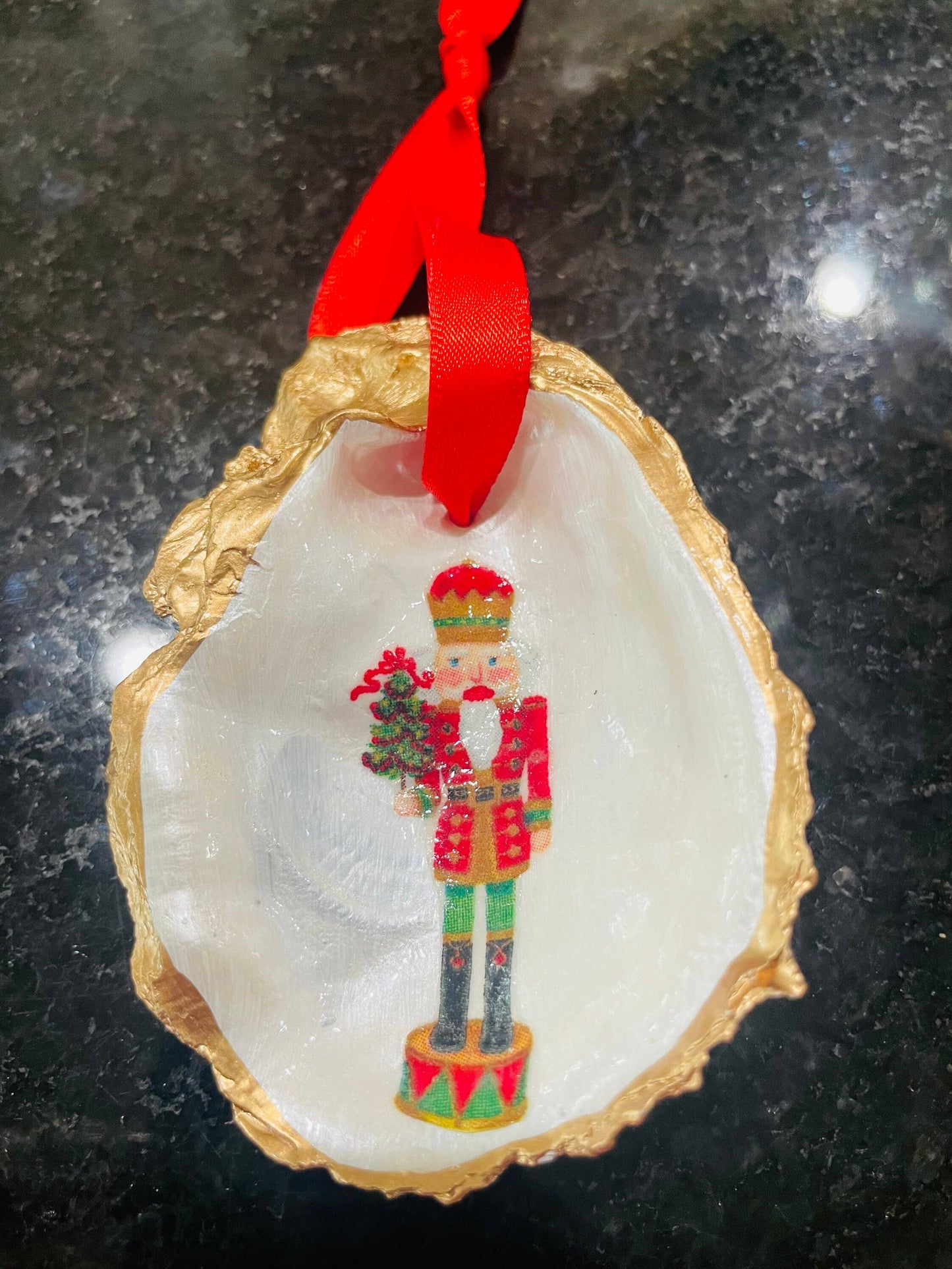 Nut Cracker Oyster Shell Ornament, Nutcracker Ornament