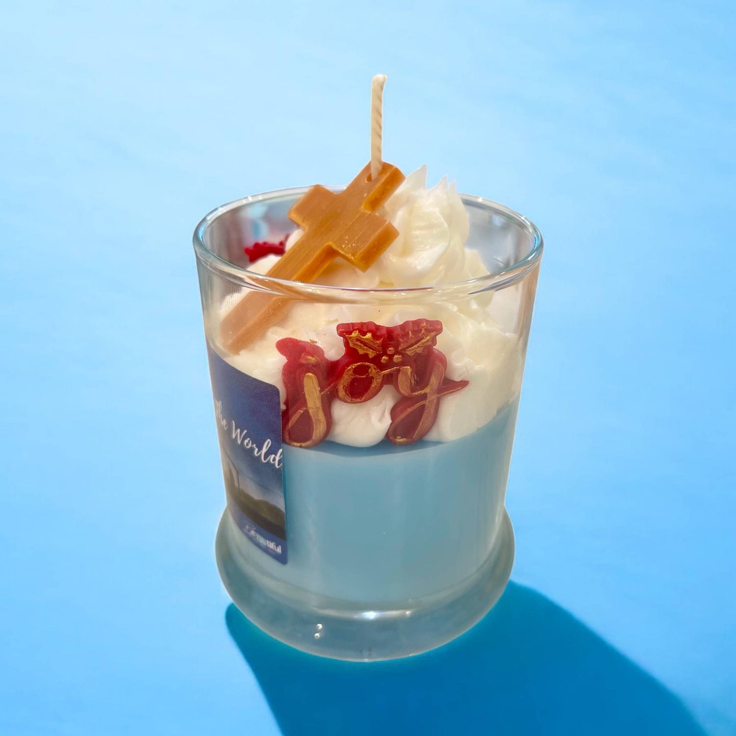 Joy To the World Dessert Candle