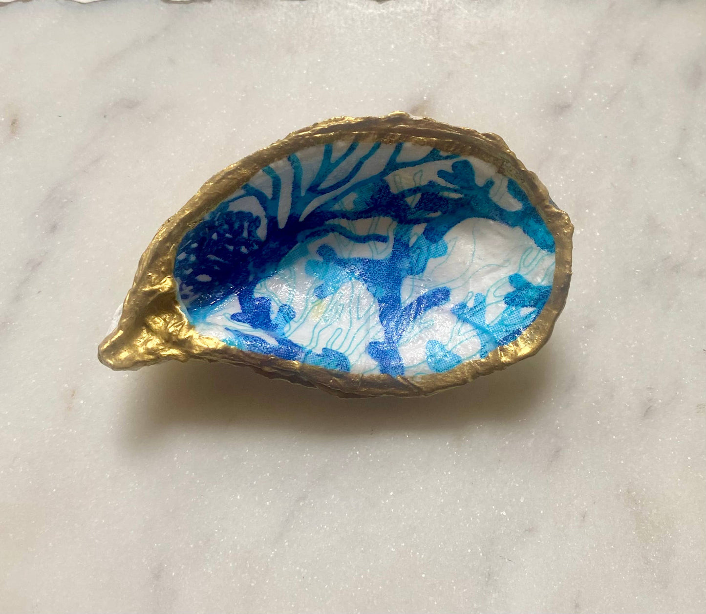 Blue Reef Oyster Shell Jewelry Dish