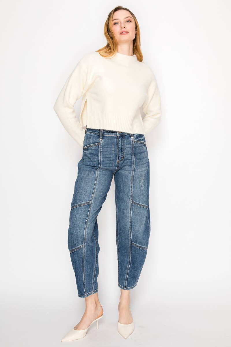 HIGH RISE RELAXED  BARREL JEANS