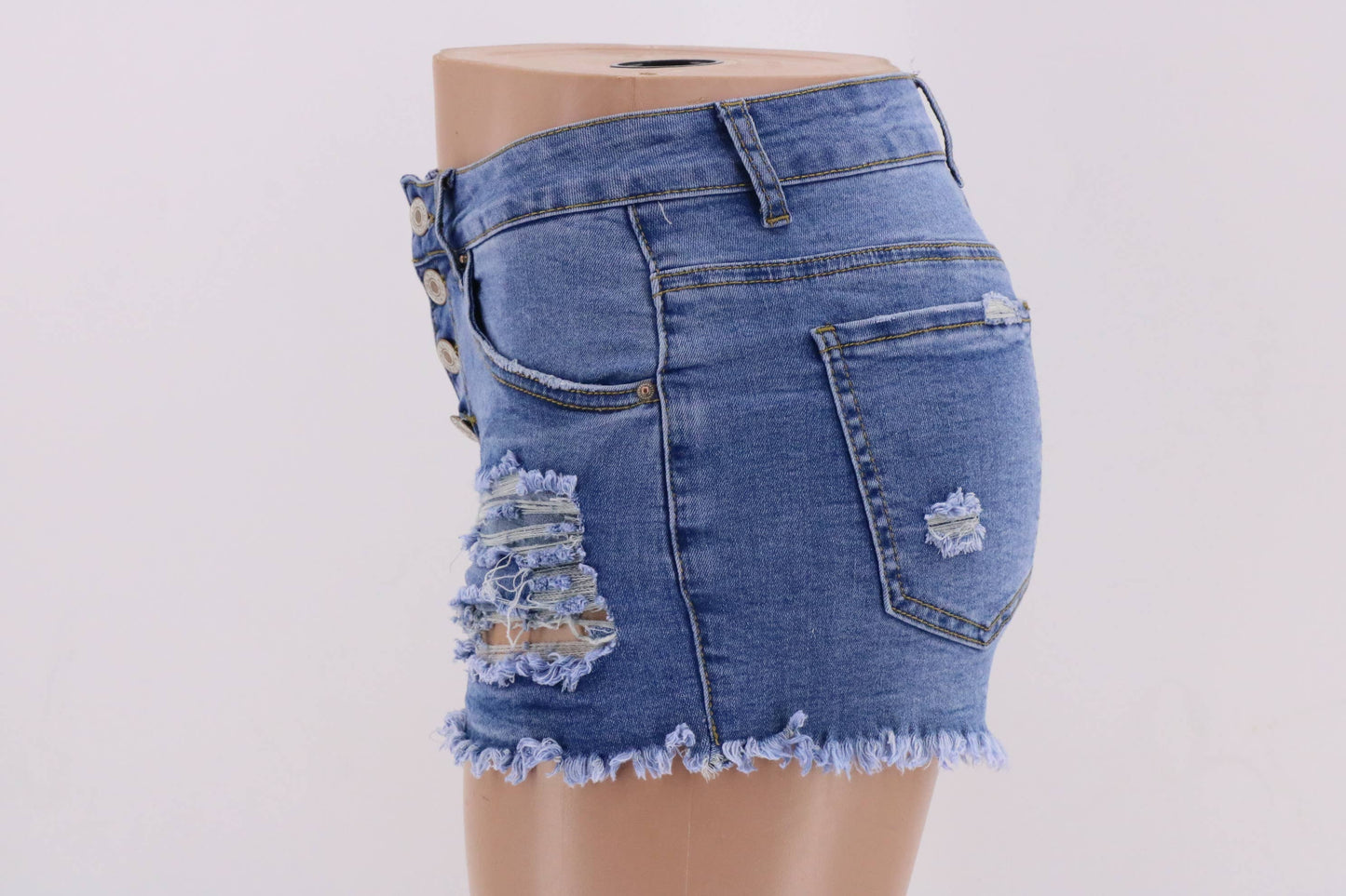 New Slim Washed Women's Denim Hole Shorts