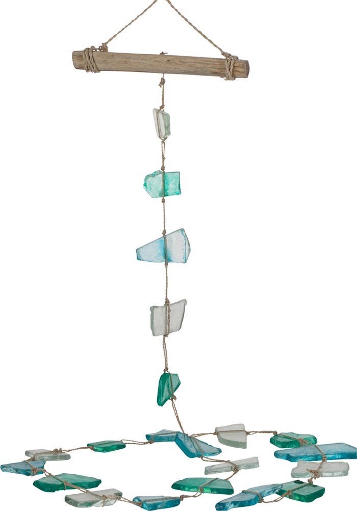 Sea Glass on Driftwood Hanger Strand 52"