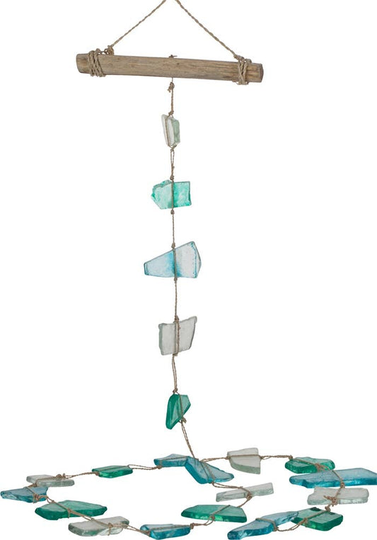 Sea Glass on Driftwood Hanger Strand 52"