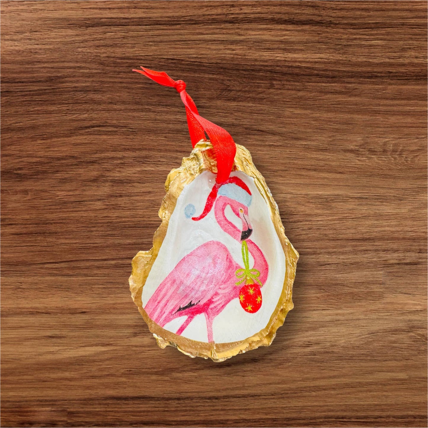 Christmas Flamingo Ornament 