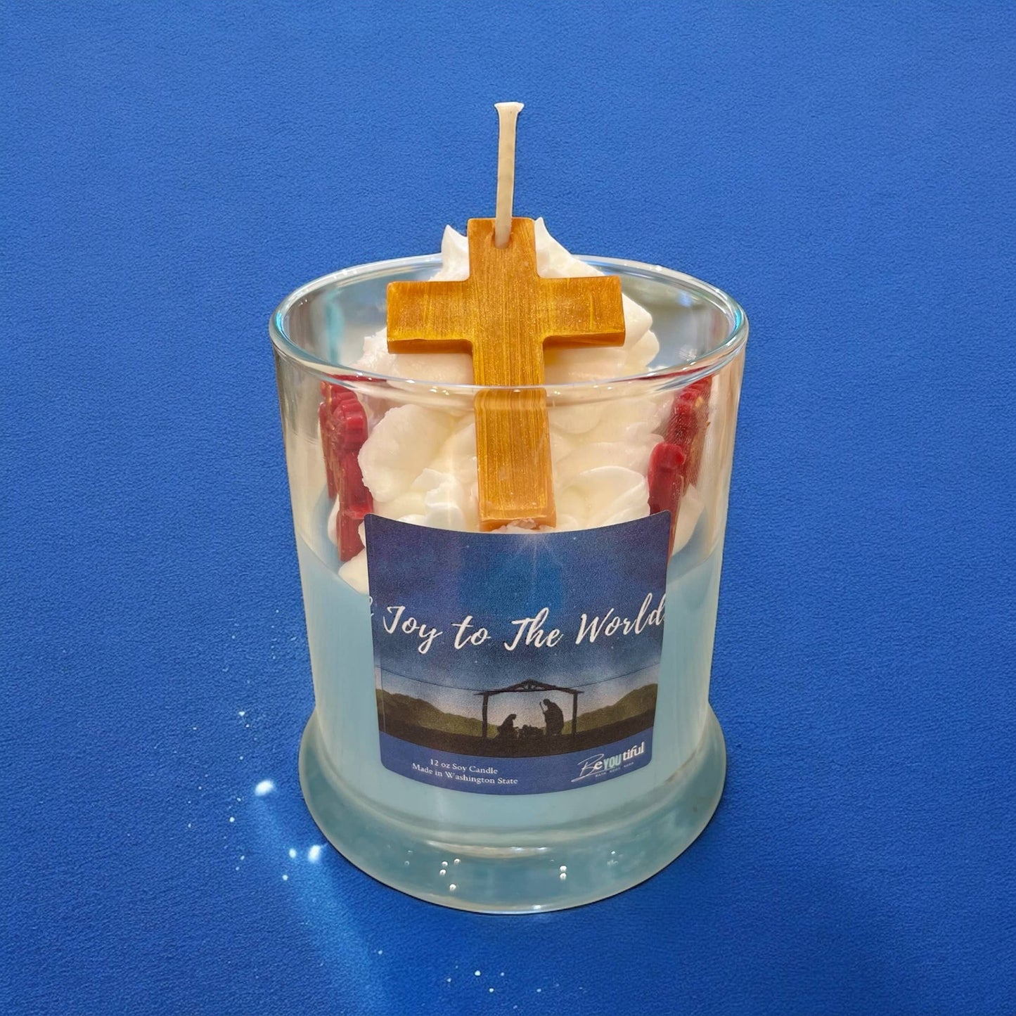 Joy To the World Dessert Candle