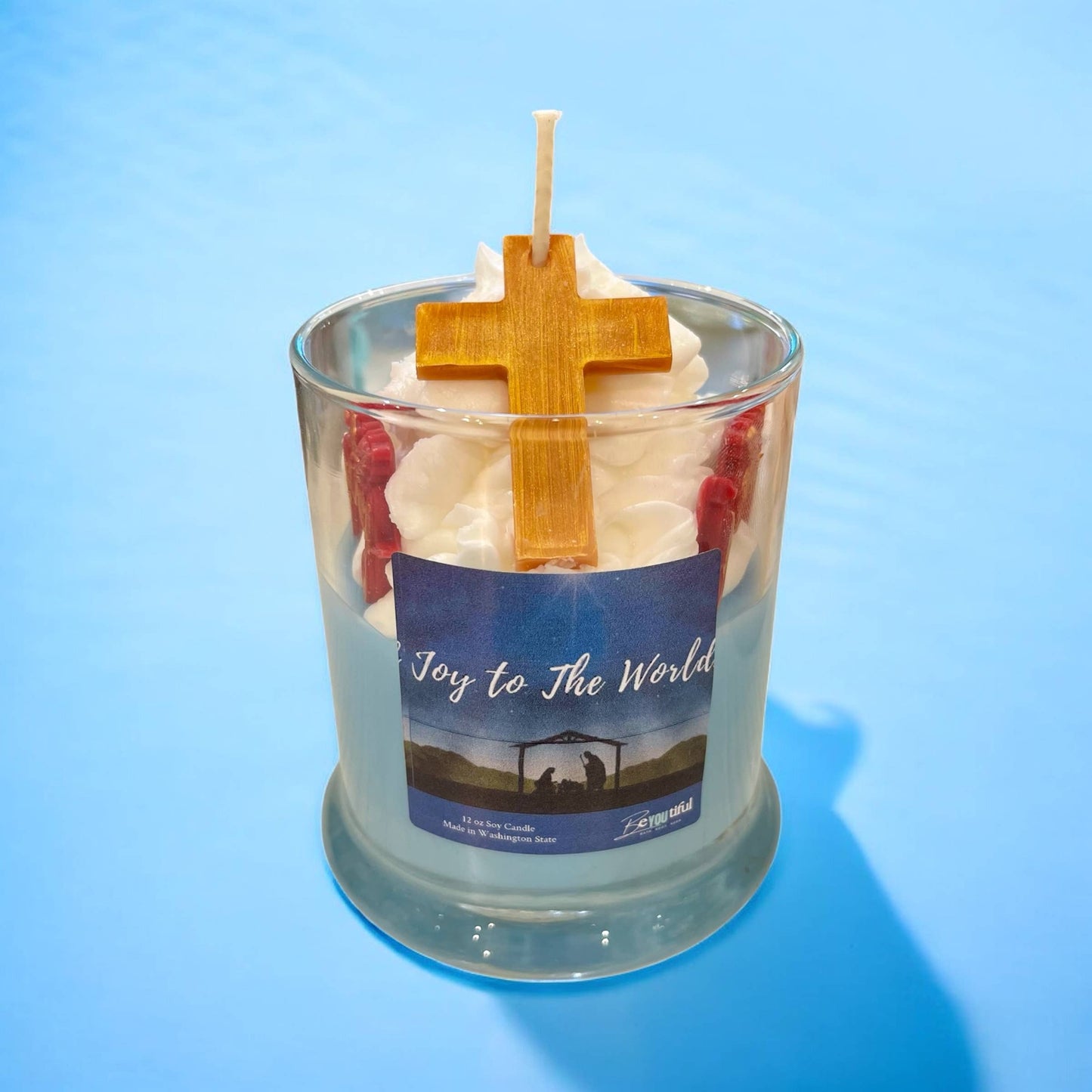 Joy To the World Dessert Candle