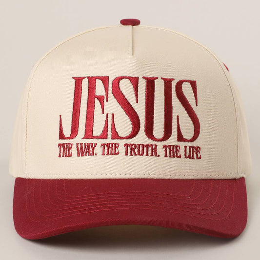JESUS Typography Embroidered Trucker Hat