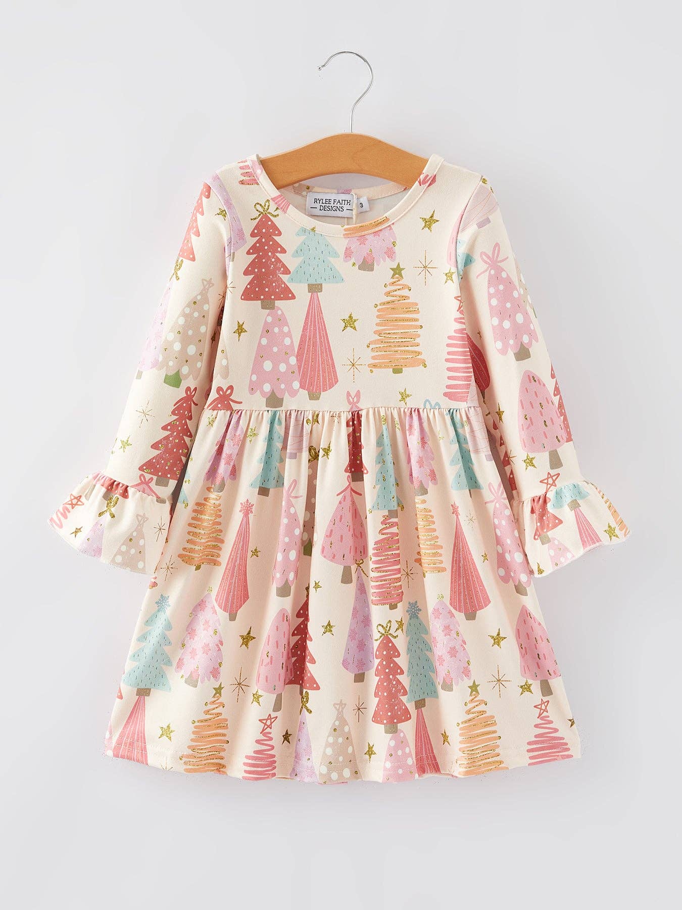 Christmas Tree Print Girls Dress
