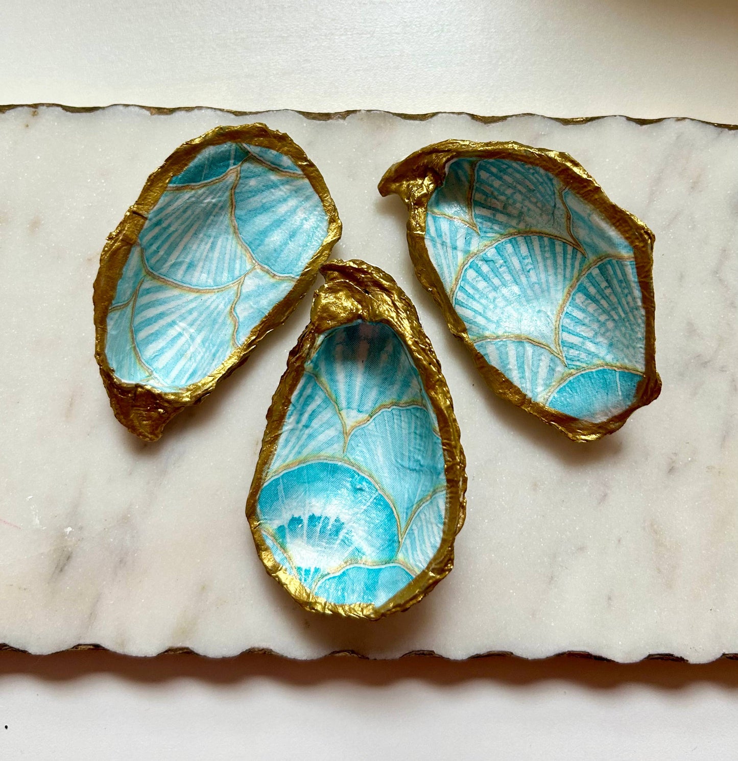 Mermaid Blue Oyster Shell Jewelry Dish