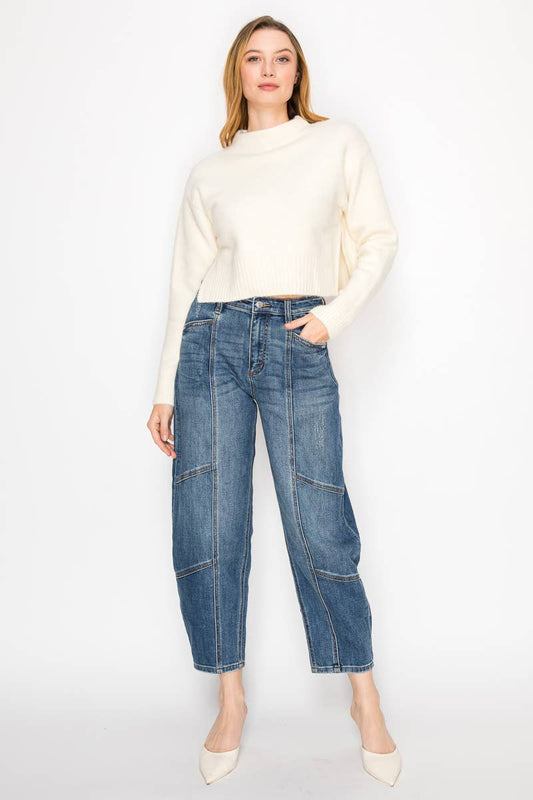 HIGH RISE RELAXED  BARREL JEANS