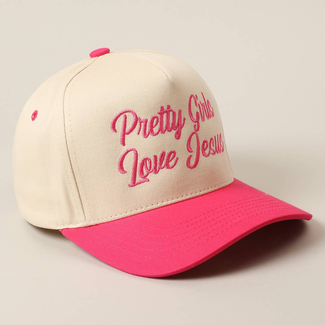 Pretty Girls Love Jesus Embroidery Trucker Hat
