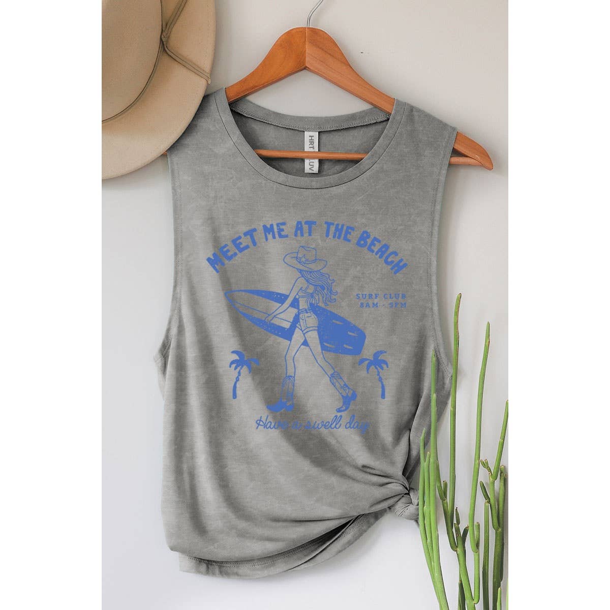 MEET ME AT THE BEACH MINERAL GRAPHIC TANK TOP