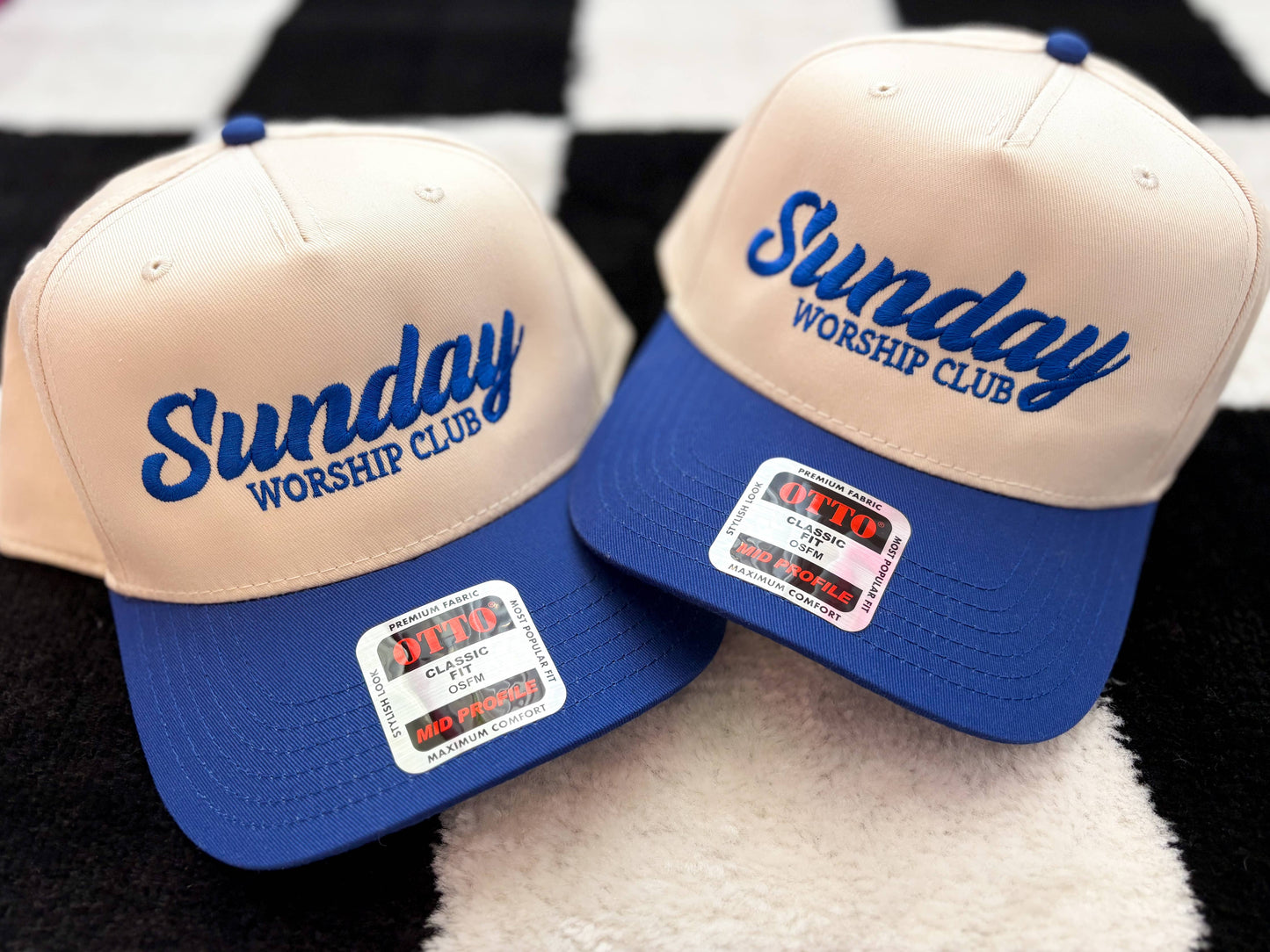 Sunday Worship Embroidered Trucker Hat | Trendy Two Tone Hat