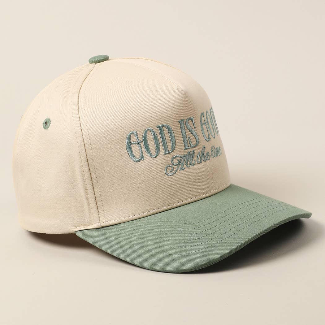 God Is Good All The Time Embroidery Trucker Hat