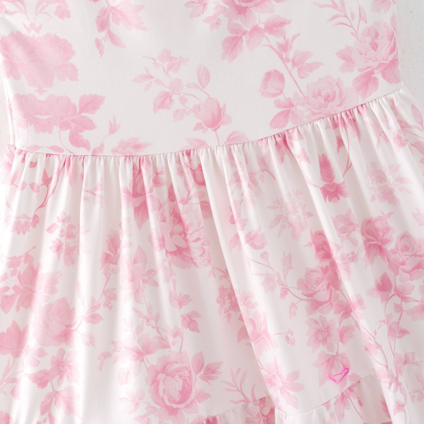 Girls Summer Pink Floral Patchwork Slip Dress