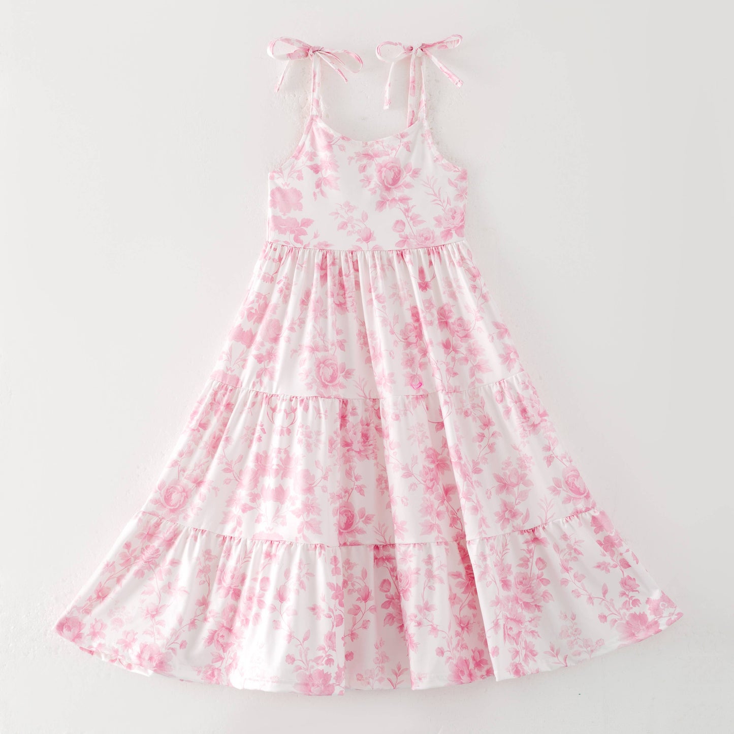 Girls Summer Pink Floral Patchwork Slip Dress