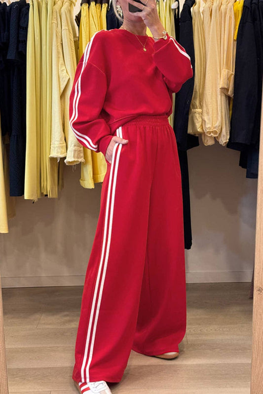 Varsity Stripe Pullover and Sweatpants Set