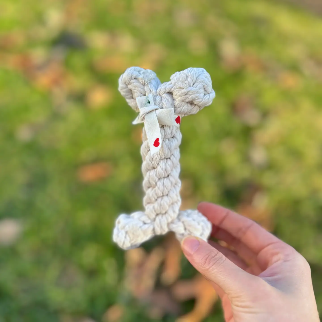 The Little Love White Rope Bone Toy｜Handcraft | Eco-Friendly