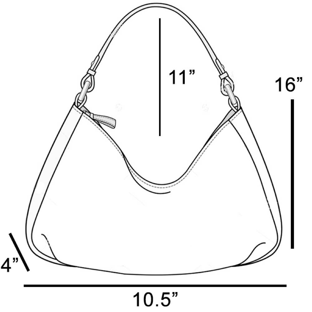 Suede Leather Trim Hobo Bag