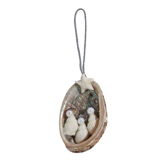 Abalone with Nativity Ornament