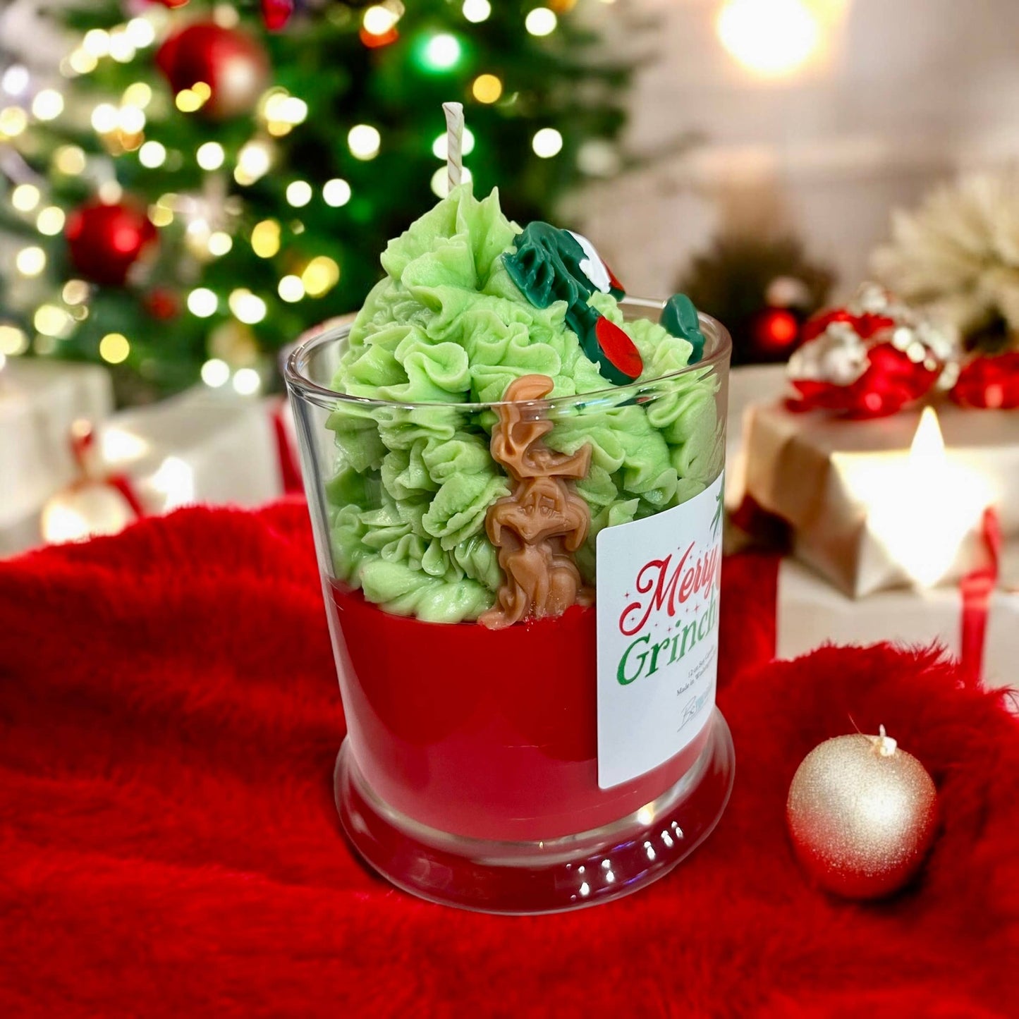 Merry Grinchmas Dessert Candle