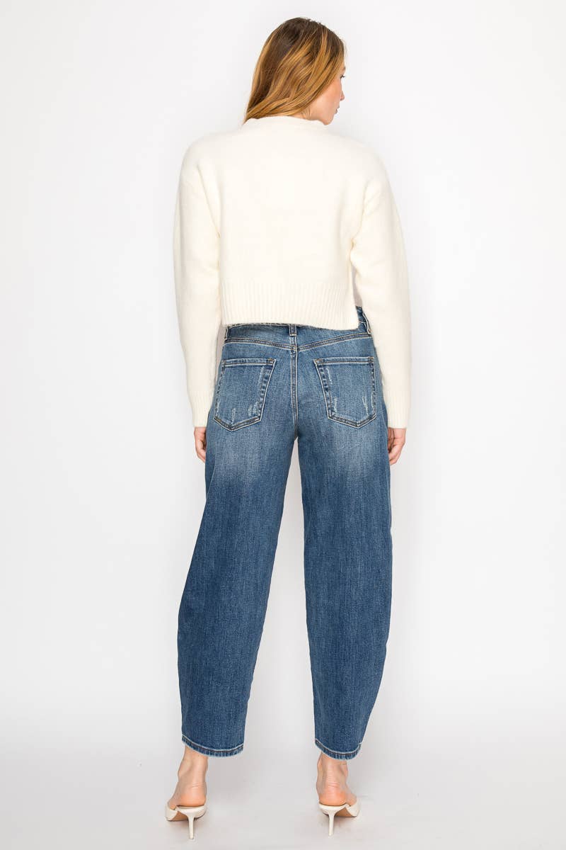 HIGH RISE RELAXED  BARREL JEANS